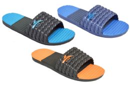 48 Wholesale Men's Slide Sandals Beach Slippers Shoes Indoor And Outdoor