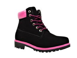 12 Wholesale Women Comfortable Outdoor Anti Slip Ankle Boots Suede Warm In Black And Fuschia