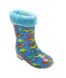12 Pairs Girls Waterproof Printed Rain And Garden Boot With Comfort Insole - Girls Boots