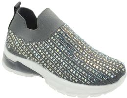 12 of Womens Sneakers Breathable Trainers Fashion Rhinestone Mesh Running Shoes Slip On Lightweight Comfortable In Grey