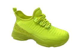12 Wholesale Women's Sneakers Fashion Lightweight Running Shoes Tennis Casual Shoes For Walking In Lime