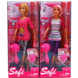 12 Wholesale 11.5" Bendable Sofi Doll W/ Accss In Window Box, Assrt