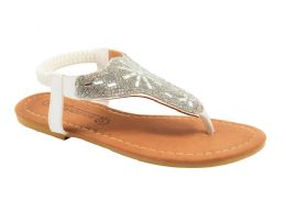 18 Wholesale Girls Sandals Assorted Size Color White