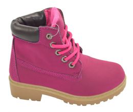 12 Wholesale Girls Boots Assorted Size -- Color Fuchsia