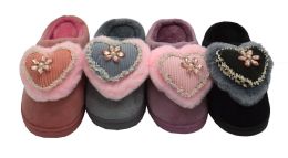 36 Wholesale Girls Plush Soft Plush Cozy Fur Slippers Brilliance Bling Fluffy Warm Winter Slip On Indoor Shoes For Girls