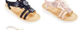 24 Bulk Girls Sandals Cute Open Toe Flats Dress Sandals Summer Shoes With Rhinestone Flowers