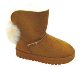 12 Wholesale Girls Toddler Little Kid Warm Fur Winter Ankle Boot In Tan