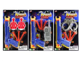 144 Wholesale 3 Assorted 7" Police Set With 3 Soft Darts And Accessories