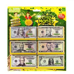 144 Pieces Play Money Set On Blister Card Total 120 Bills - Action Figures & Robots