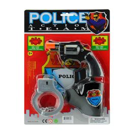 24 Pieces Police Cap Cun Set With Gun Holder Belt Handcuffs - Toy Weapons