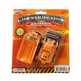 72 Wholesale 2 Pieces. 4.5" Front Wheel Construction Truck On Card