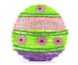 24 Bulk Easter Tinsel Egg Wall Decoration