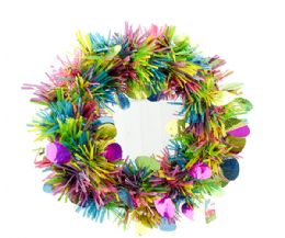 12 Bulk Easter Tinsel Wreath 16 Inch