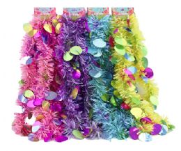12 of Easter Garland Deluxe Assorted Color 9 Inch With Decoration