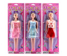 72 Pieces Girl Figure Evening Party Dress On Card - Dolls