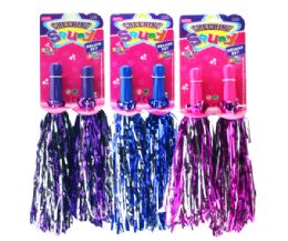 144 Pieces Pom Pom On Open Card Blue Pink Purple - Girls Toys