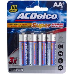 48 pieces Batteries Aa 4pk Alkaline Ac Delco On Blister Card - Batteries