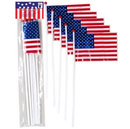 72 Wholesale Flag American Mini 5pk Plastic