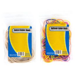 36 Wholesale Rubber Bands 1.5oz Resealable Bag#33 Natural & Asst Size Multi Clr Bag W/label