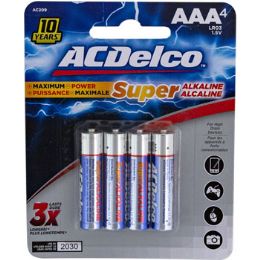 48 Wholesale Batteries Aaa 4pk Alkaline Ac Delco On Blister Card