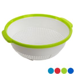 48 Wholesale Colander 12 Inch White Colored Rim 4 Colors In Pdq #ring Bowl 22