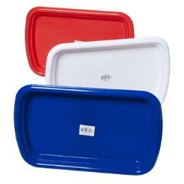 48 pieces Serving Tray Rectangular 15x10 Red, White, Blue In Pdq - Serving Trays