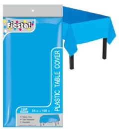 48 Bulk Heavy Duty Plastic Table Cover In Turquoise 54x108