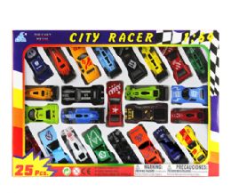 6 Wholesale 25 Piece 2.75 Inches Die Cast Mini Toy Car Set