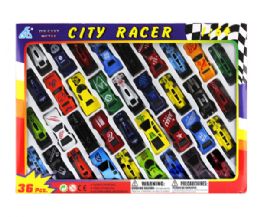24 Wholesale 36 Piece 2.75 Inches Die Cast Mini Toy Car Set