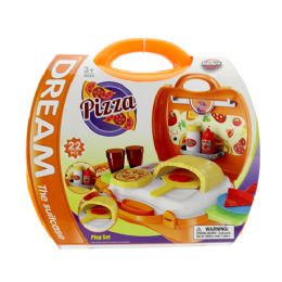 24 Wholesale 22 Pieces Pizza Play Set In Plastic Suitcase