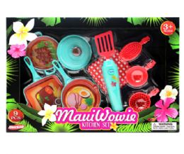 6 Wholesale Maui Wowie 9 Pieces Cooking Play Set With Mixer In Open Blister