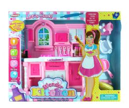 12 Pieces Kitchen Set With Light And Music In Window Box - Dolls