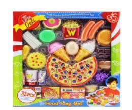 12 Pieces Pizza Play Set In Window Box - Girls Toys