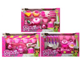12 Pieces 17 Pieces Kitchen Set In Box 3 Assorted - Girls Toys