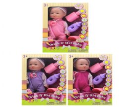 12 Wholesale 13 Inch Drink And Wet Doll 3 Assorted 7 Pieces