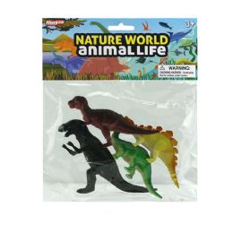48 Pieces 4 Piece Dinosaurs In Pvc Bag With Header - Animals & Reptiles