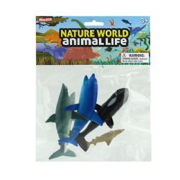 48 Pieces 4 Pieces Ocean Animal In Pvc Bag With Header 2 Shark And Whale - Animals & Reptiles