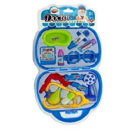 12 Pieces Doctor Suitcase With 10 Piece Blue Doctor Set And Stethoscope - Educational Toys