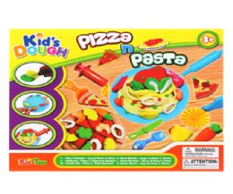 12 Pieces Kid's Dough Pizza And Pasta Set In Printed Box - Clay & Play Dough