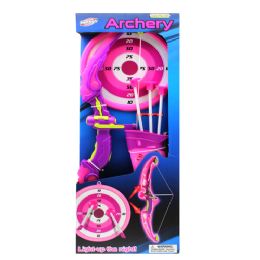 6 Pieces Purple Archery Set With 3 Arrows Target Board And Arrow Holster - Darts & Archery Sets