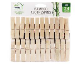 48 Wholesale 24 Count Bamboo Clothespin