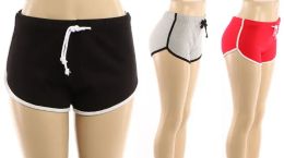 48 Wholesale Women Comfy Drawstring Casual Elastic Shorts Summer Beach Lightweight Shorts