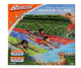 4 Pieces 16 Inch Long Triple Racer Water Slide - Summer Toys
