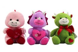 12 Wholesale 10.5 Dino With Heart 3 Assorted
