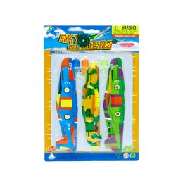 72 Wholesale 3 Piece Sky Gliders On Blister Card