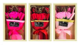 36 Bulk Valentines Soap Flower With Led Gift Box 5 Heads