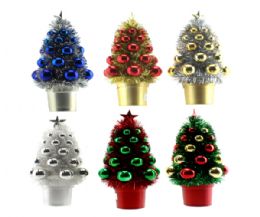 24 Wholesale Xmas Tree 5 Layers 19.5 Cm In 6 Colors Assorted