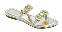 12 Wholesale Jelly Sandals For Women In Silver Color // Size 5-10