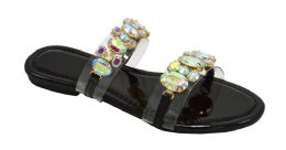 12 Wholesale Jelly Sandals For Women In Blalck Color // Size 6.5-10