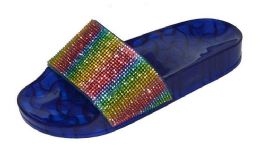 12 Wholesale Jelly Slippers For Women In Blue Size 5-10